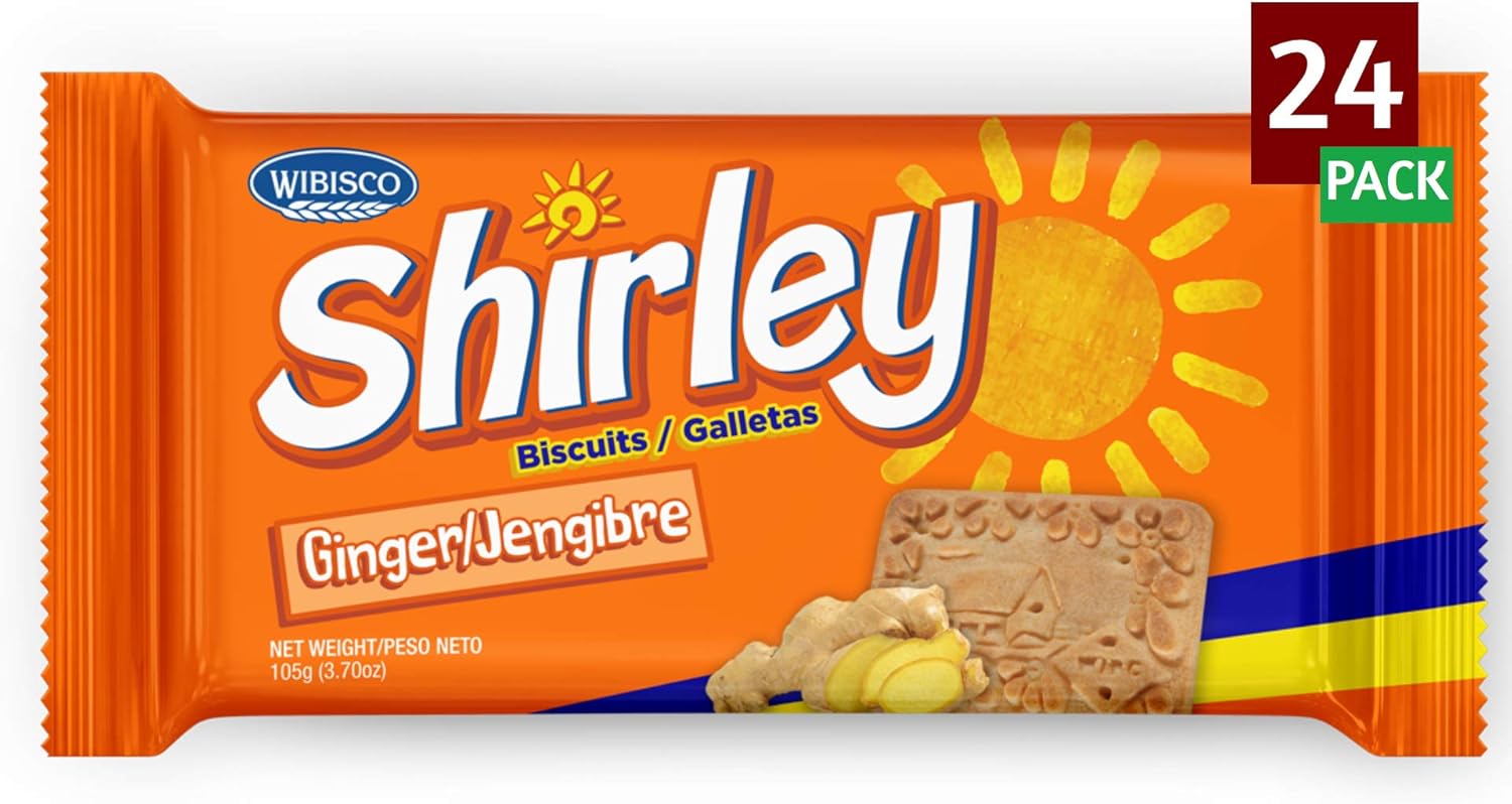 Wibisco Shirley Biscuits, Ginger, 3.7 (Pack of 24)