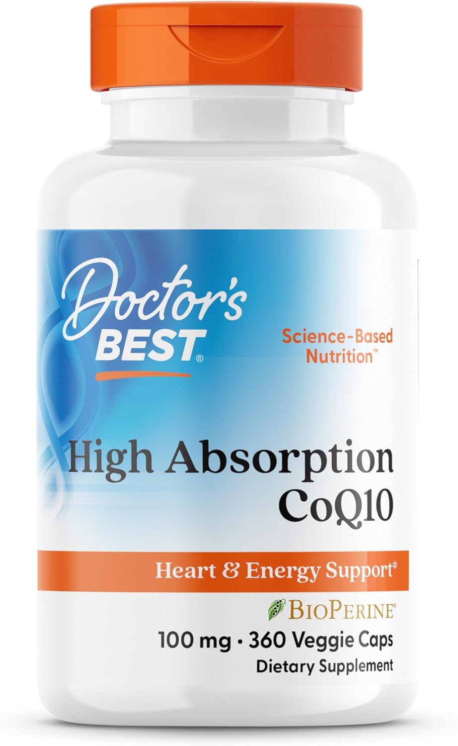 Doctor's Best High Absorption CoQ10 with BioPerine Supplement - Coenzyme Q10 Caps for Heart Health & Antioxidant Support, Naturally Fermented CoQ10 - 360 Veg Capsules