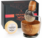 Anbbas Badger Hair Shaving Brush with Wood Handle,Large Soap Bowl,Stainless Steel Shaving Stand and 3.5 oz Natural Shaving Soap Puck Refill for Men