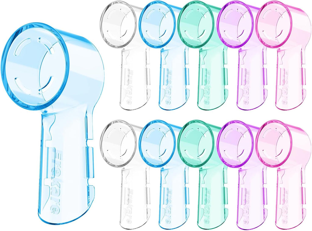 Frekare Toothbrush Covers Caps Compatible with Oral B, 10 Pack Toothbrush Head Travel Protector for Oral-B iO Series Electric Toothbrush (Blue, Clear, Pink, Puple, Green)