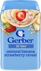 Gerber Stage 3 Baby Food, Oatmeal Banana Strawberry Cereal, Whole Grains, Iron, Baby Oatmeal Cereal