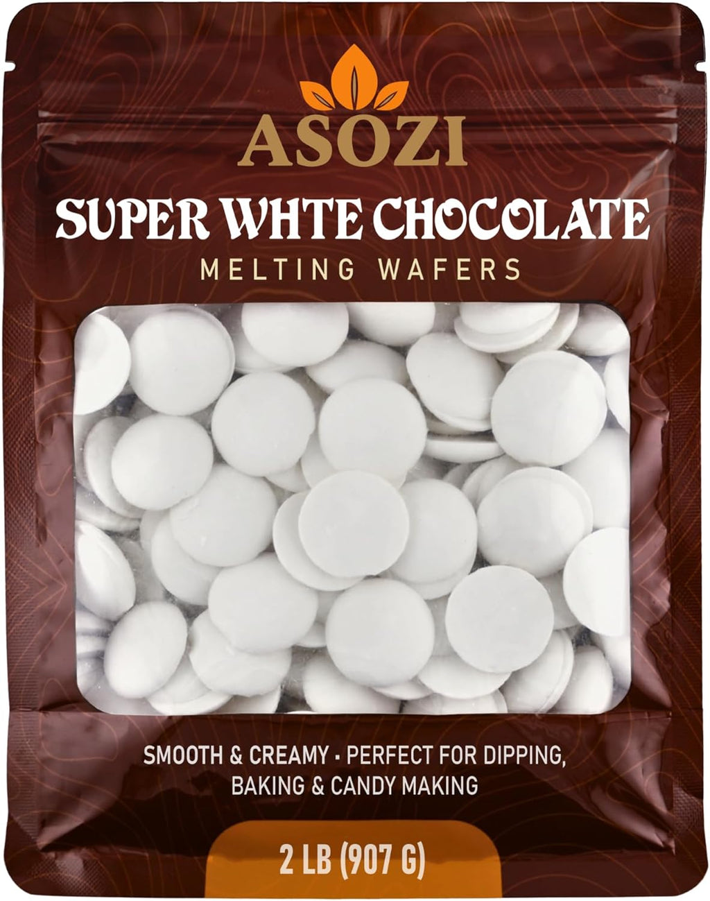 Super White Chocolate Melting Wafers – 2lb Resealable Bag, Premium Melting Chocolate Baking & Candy Coating Chocolate for Cookies, Truffles, Confections & Desserts (Super White Chocolate)