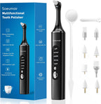 Tooth Polisher,Rechargeable Tooth Whitening Kit for Teeth Cleaning and Whitening, with 8 Brush Heads, LED Light, 5 Speed Modes Dental Polisher Personal Dental Care Kit for Home Use and Travel