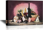 wall26 - Canvas Wall Art - Still Life with Wine Bottle and Glass on Abstract Background - Gallery Wrap Modern Home Art | Ready to Hang - 32x48 inches