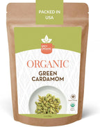 SPICY ORGANIC Green Cardamom Pods – 2 oz - Whole Cardamon Seeds for Authentic Spice Flavor, Natural Cardamon Pod for Tea, Cooking, and Baking- USDA Certified Organic, Gluten-Free, Non-GMO and Kosher