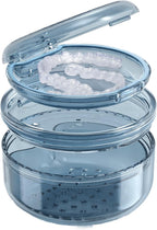 Denture Case Retainer Cleaning Case: 2 in 1 Retainer Case, No-Leak Denture Bath Box Cup, Complete Clean Care for Dentures, Clear Braces, Mouth Guard, Night Guard & Retainers