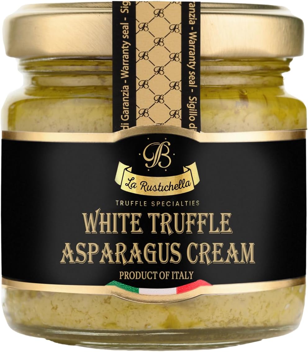 La Rustichella - White Truffle Asparagus Cream Spread - 100% Made in Italy | Gluten-Free, Cholesterol-Free (3,2 oz (90 gr))