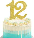 Numbrer 12 Cake Topper for Happy 12th Birthday or Anniversary Party Decoration Supplies