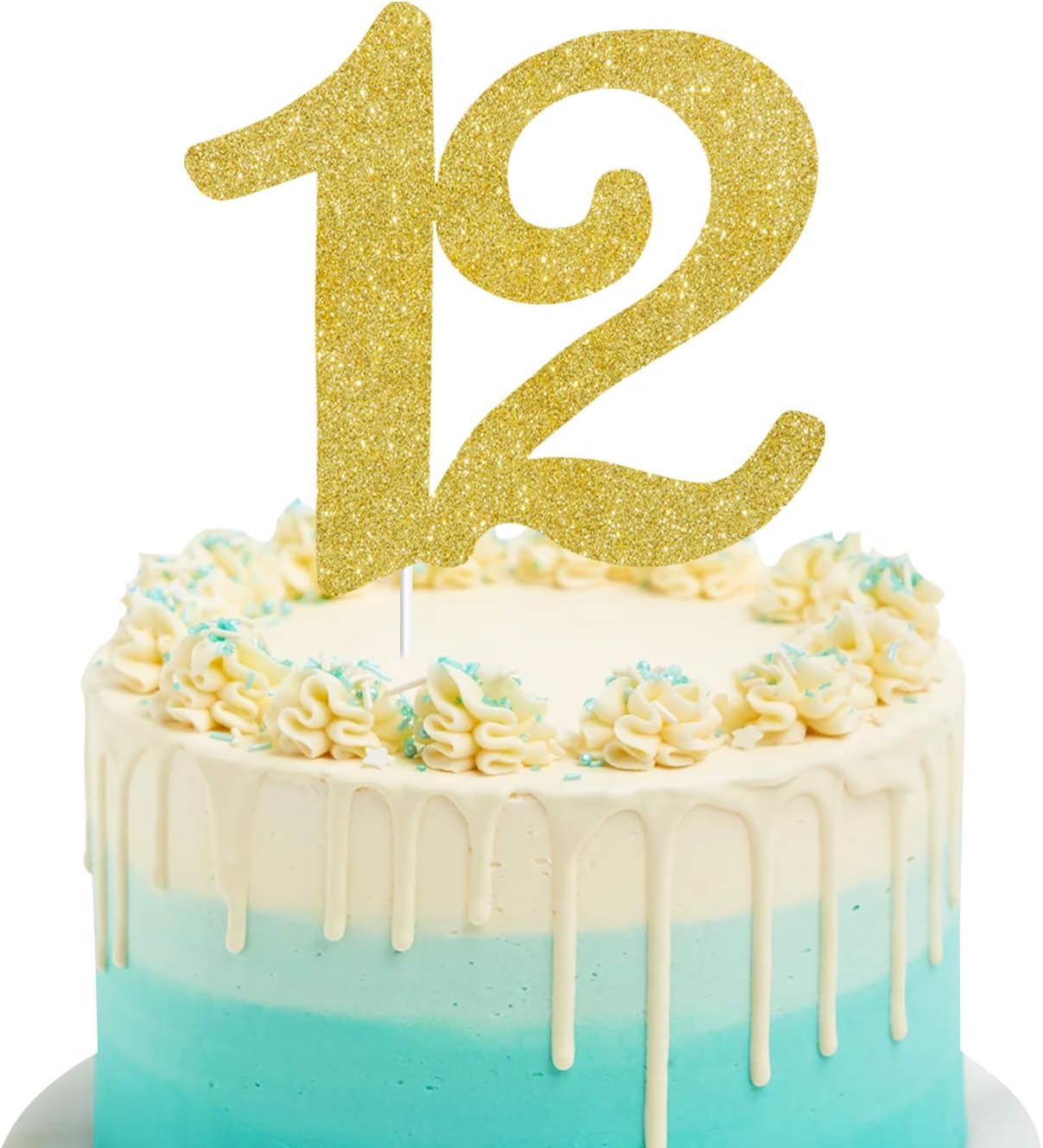 Numbrer 12 Cake Topper for Happy 12th Birthday or Anniversary Party Decoration Supplies