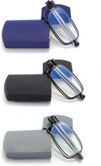 sevenplus 2 Pack Reading Glasses Blue Light Blocking, Anti UV Glare, Foldable Computer Spring Hinge Readers for Women Man