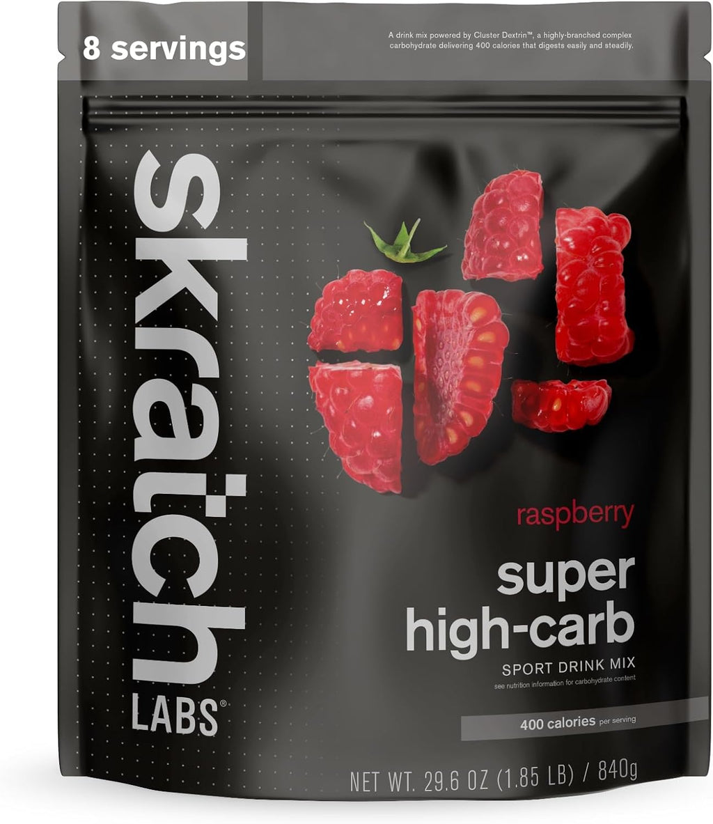 Skratch Labs Super High-Carb Hydration Powder | Carbohydrate Powder with Cluster Dextrin and Electrolytes | Endurance Energy Drink | Raspberry (840 Grams) | Non-GMO, Gluten Free, Vegan, Kosher