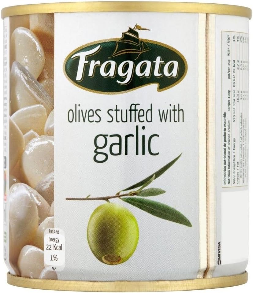 Fragata Spanish Green Olives Stuffed with Garlic (200g) - Pack of 6