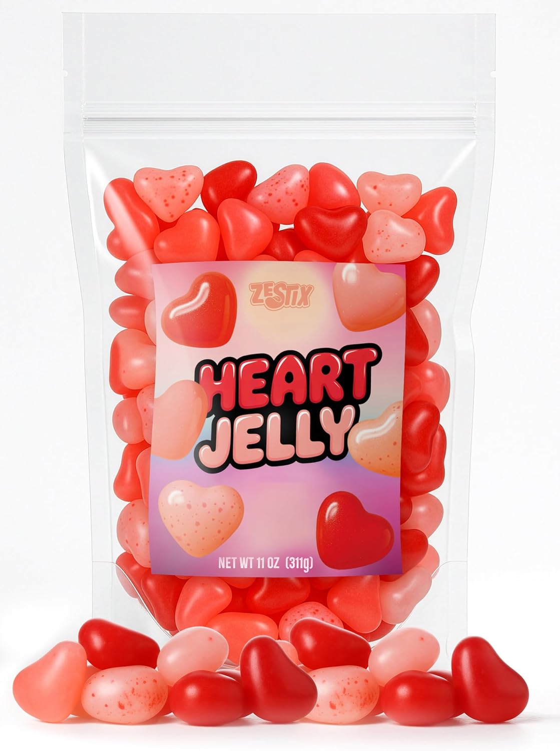 Valentines Day Candy – Jelly Hearts – 11 oz Bag of Cherry, Strawberry & Watermelon – Heart Shaped Jelly Candy – Great for Gifting, Party Favors & Everyday Snacking