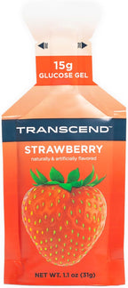 Transcend Foods Strawberry Energy Gel (1.1 oz, Pack of 24) – Fast-Acting Carb Gel, Strawberry Flavor, Caffeine Free, Gluten Free