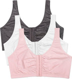 Fruit of the Loom Women's Multi-Pack Front Close Sports Bra
