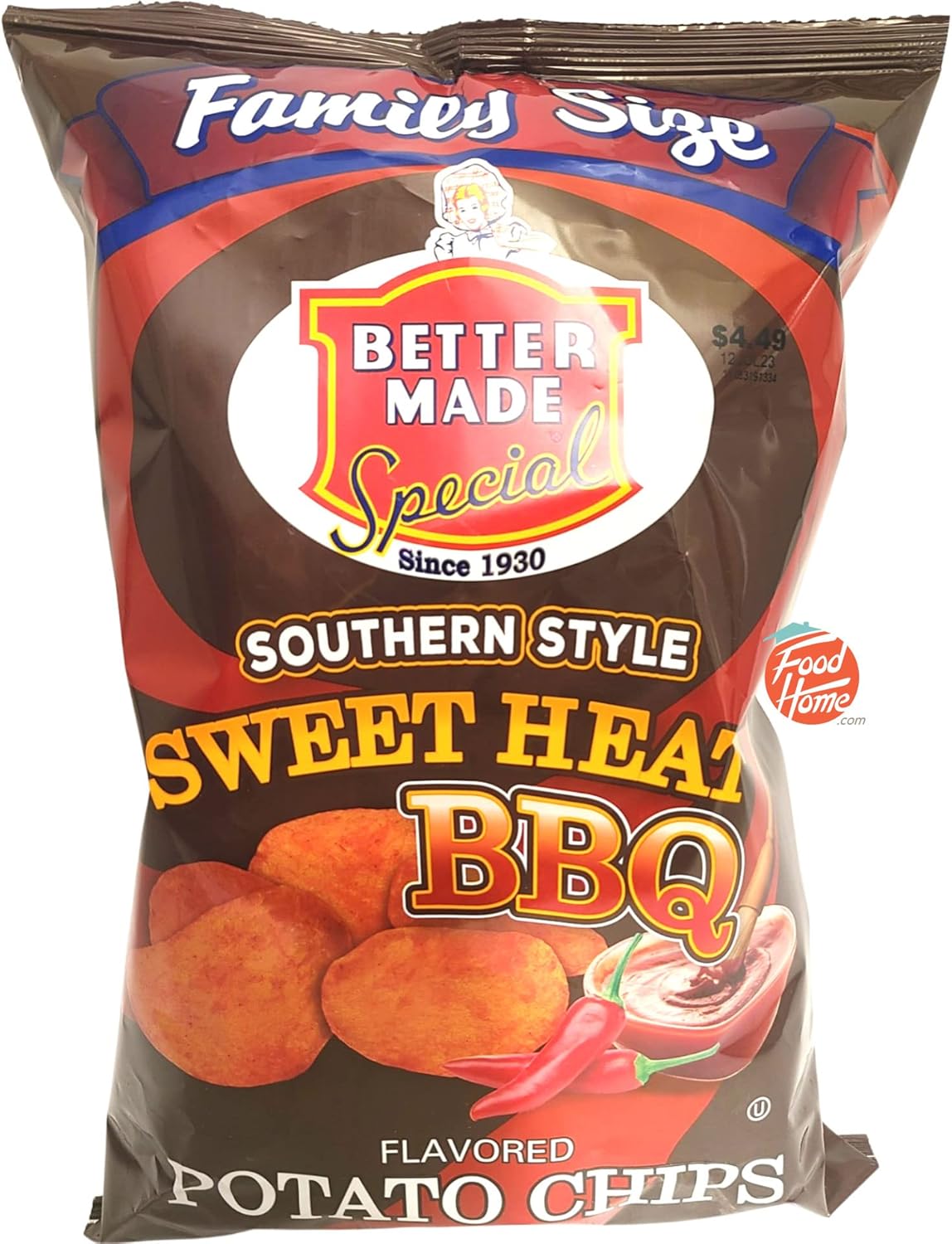Better Made Family Size southern style sweet heat bbq flavor potato chips 8.5-ounce bag