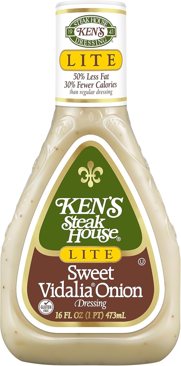 Ken's Steak House Lite Dressing, Sweet Vidalia Onion, 16 Ounce