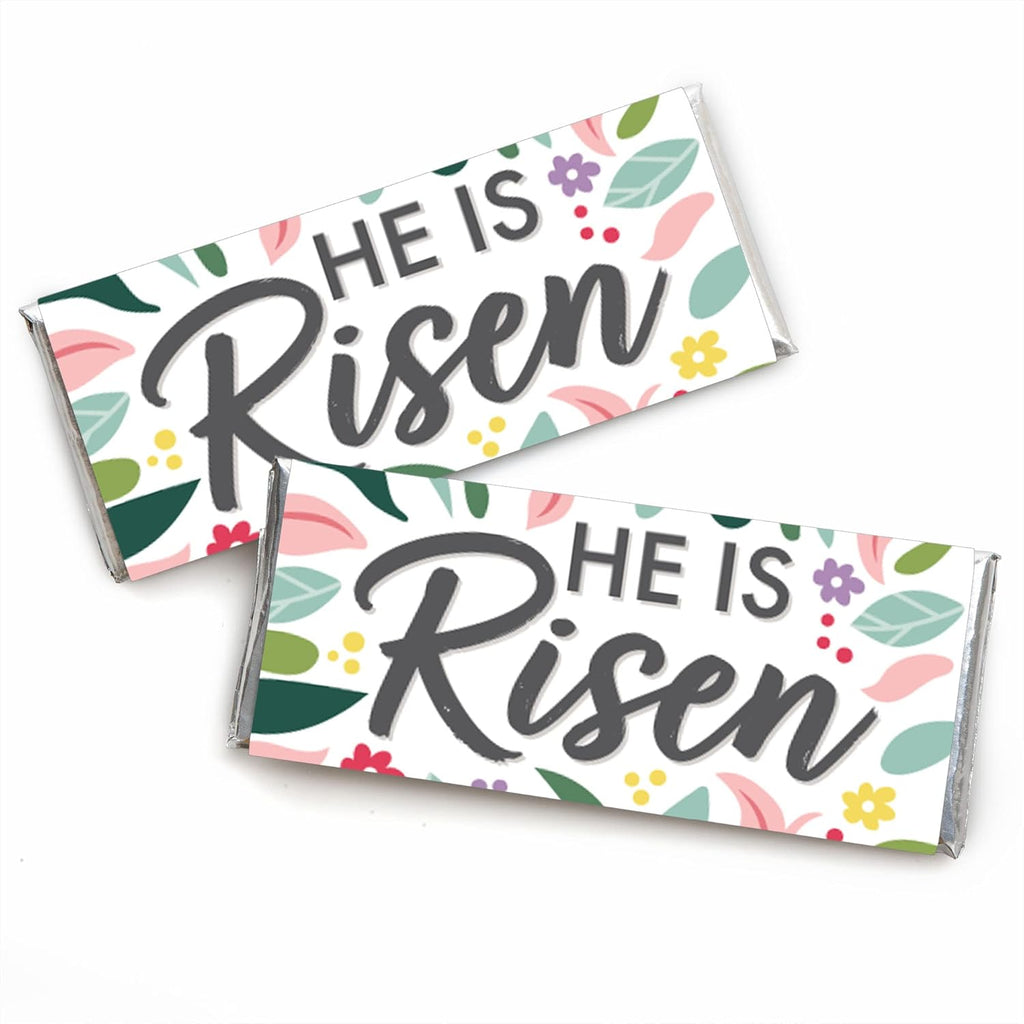 Big Dot of Happiness Religious Easter - Candy Bar Wrapper Christian Holiday Party Favors - Set of 24