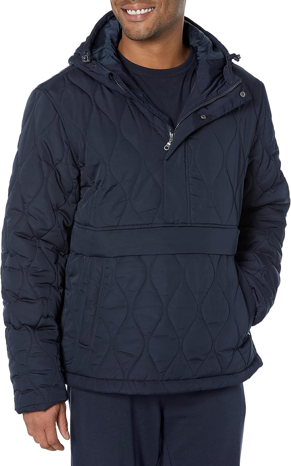 Amazon Essentials Mens Anorak Hooded Quarter-Zip Puffer Coat