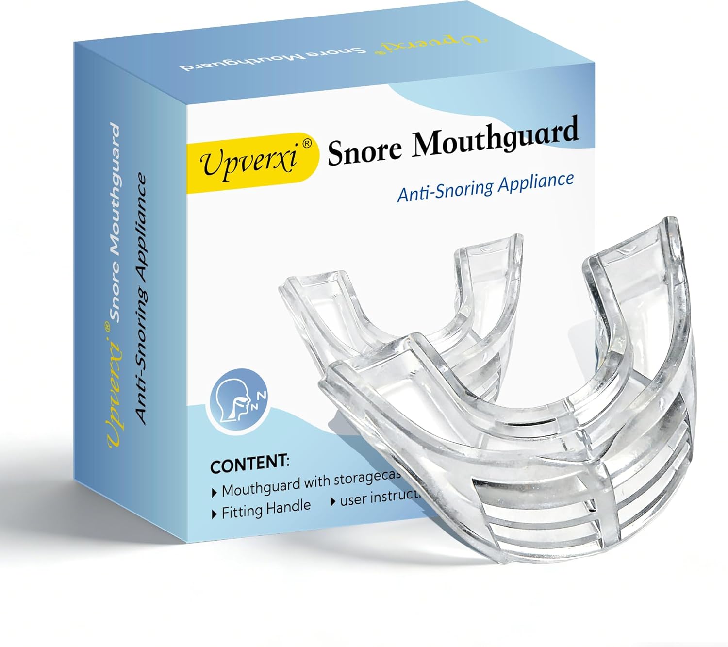 Snore Mouthguard: Anti-Snoring Mouthpiece Sleeping Aid, Comfortable & Reusable Anti Snoring Device for Adults Men & Women(Clear)