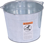 Vestil BKT-GAL-325 Galvanized Steel Bucket, 9-13/16" Depth, 3.25 gallon, 28 pound Capacity, Silver