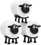 VELENTI Sheep Toilet Roll Holder - Funny Toilet Paper Holders Free Standing Cute Bathroom Decor - Premium 3D Printed Black Sheep Loo Rolls Holder - Hilarious Tissue Paper Roll Storage - Set of 3
