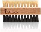 Shoe Cleaning Brush/Scrub Brush by Alloda - [Upgrade] Protect Double Sided Soft & Hard Sneaker Cleaner Brush by 100% Boar & Nylon Bristle