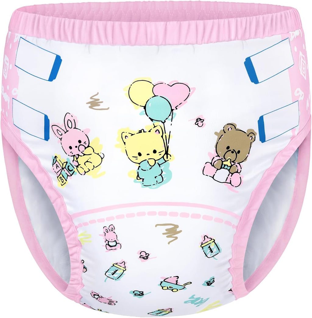 LittleForBig Soft Silky Underwear Comfortable Washable Reusable Waterproof Adult Training Pants - Baby Cuties S