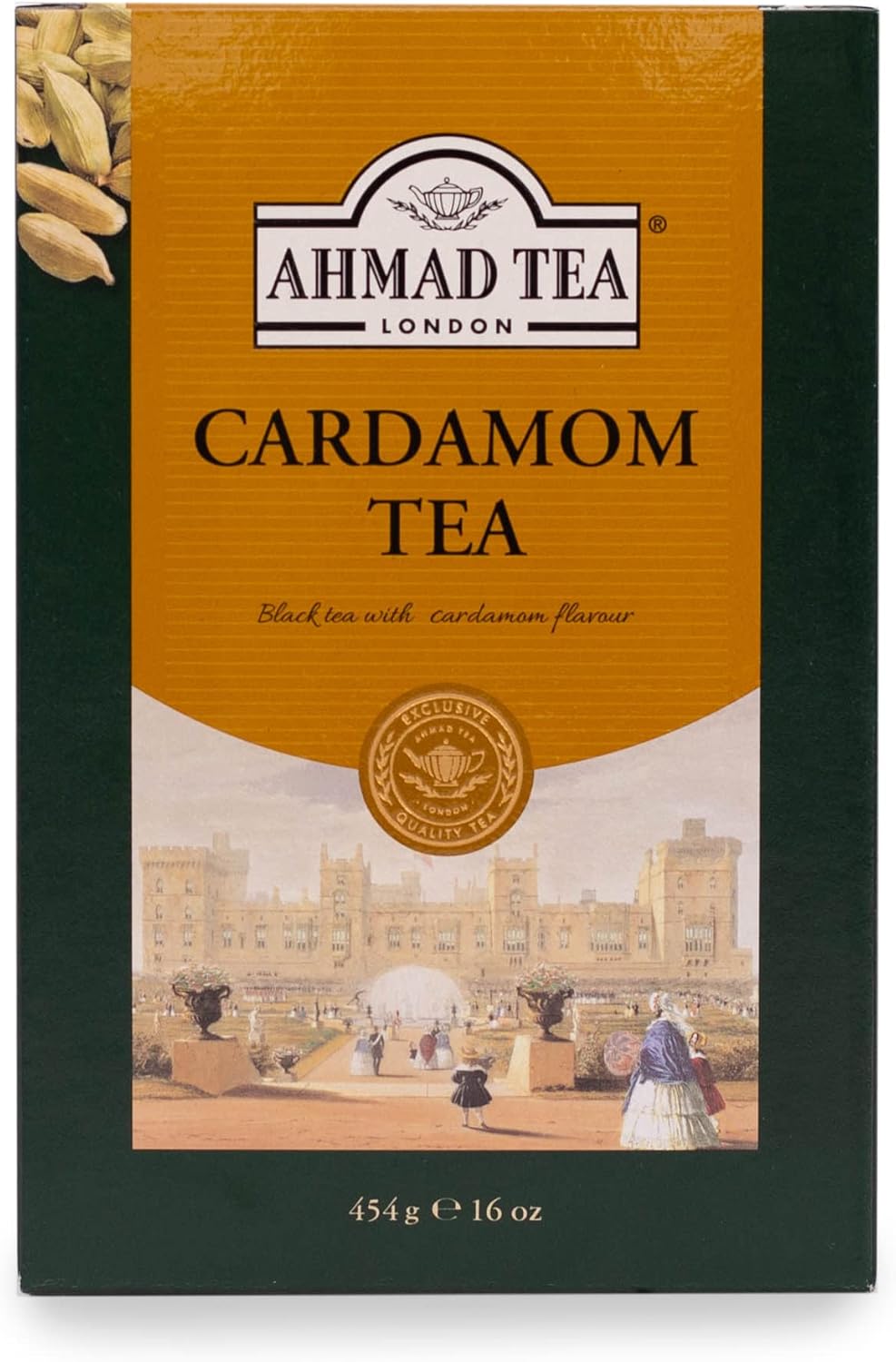 Ahmad Tea Black Tea, Cardamom Loose Leaf, 454g - Caffeinated & Sugar-Free