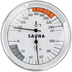 Sauna Thermometer Fahrenheit and Hygrometer 2-in-1 - Precise Indoor Humidity Temperature Monitor Gauge Sauna Accessories, Mechanical Metal Hygrothermograph Meter for Bathroom Steam Infrared Sauna Room