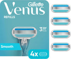 Gillette Venus Women's Original 3 Blade Razor Refills, 4 Count (Packaging May Vary)