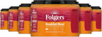 Folgers Breakfast Blend Ground Coffee, Mild Roast, 22.6 Oz. Canister (Pack of 6)