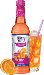 Jordan's Skinny Mixes Sugar Free Syrup, Orange Soda Flavor, Fruit Flavored Water Enhancer, Drink Mix for Iced Tea, Lemonade, Drinks, Low Calorie Water Flavoring, Dairy & Gluten Free Kosher, 25.4 Fl Oz
