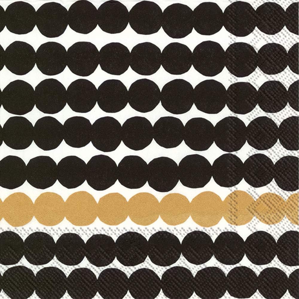 Boston International Ideal Home Range napkins, Rasymatto- Black/Gold 20-Count Lunch Size