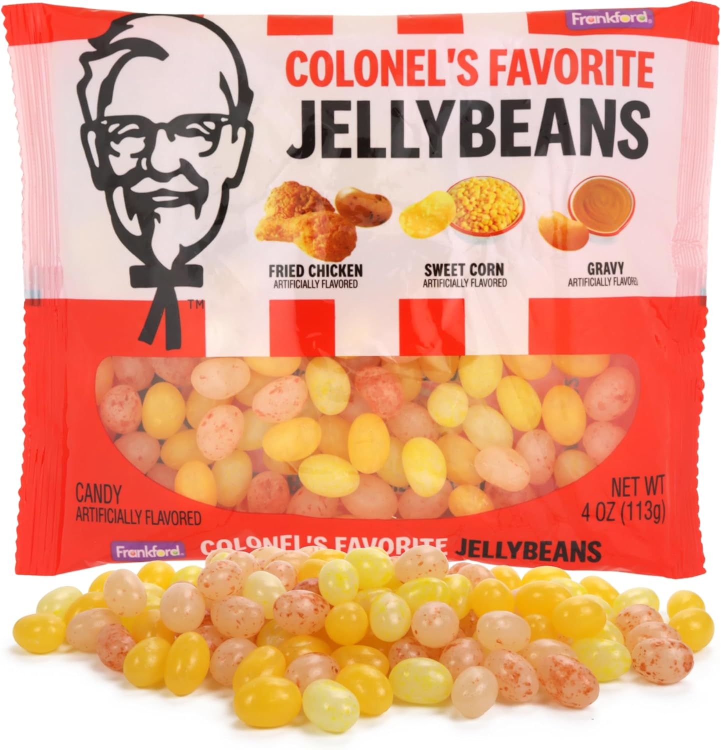 KFC Jelly Beans, Colonel's Favorite Flavors- Fried Chicken, Gravy and Sweet Corn, Funny Gag Gift Easter Basket Stuffer Candy, 4 Ounces