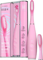 FOREO ISSA 4 Electric Toothbrush – 4-in-1 Rechargeable with Extra Brush Head, Soft Bristles, Long-Lasting Use, Gentle Cleaning - Pearl Pink