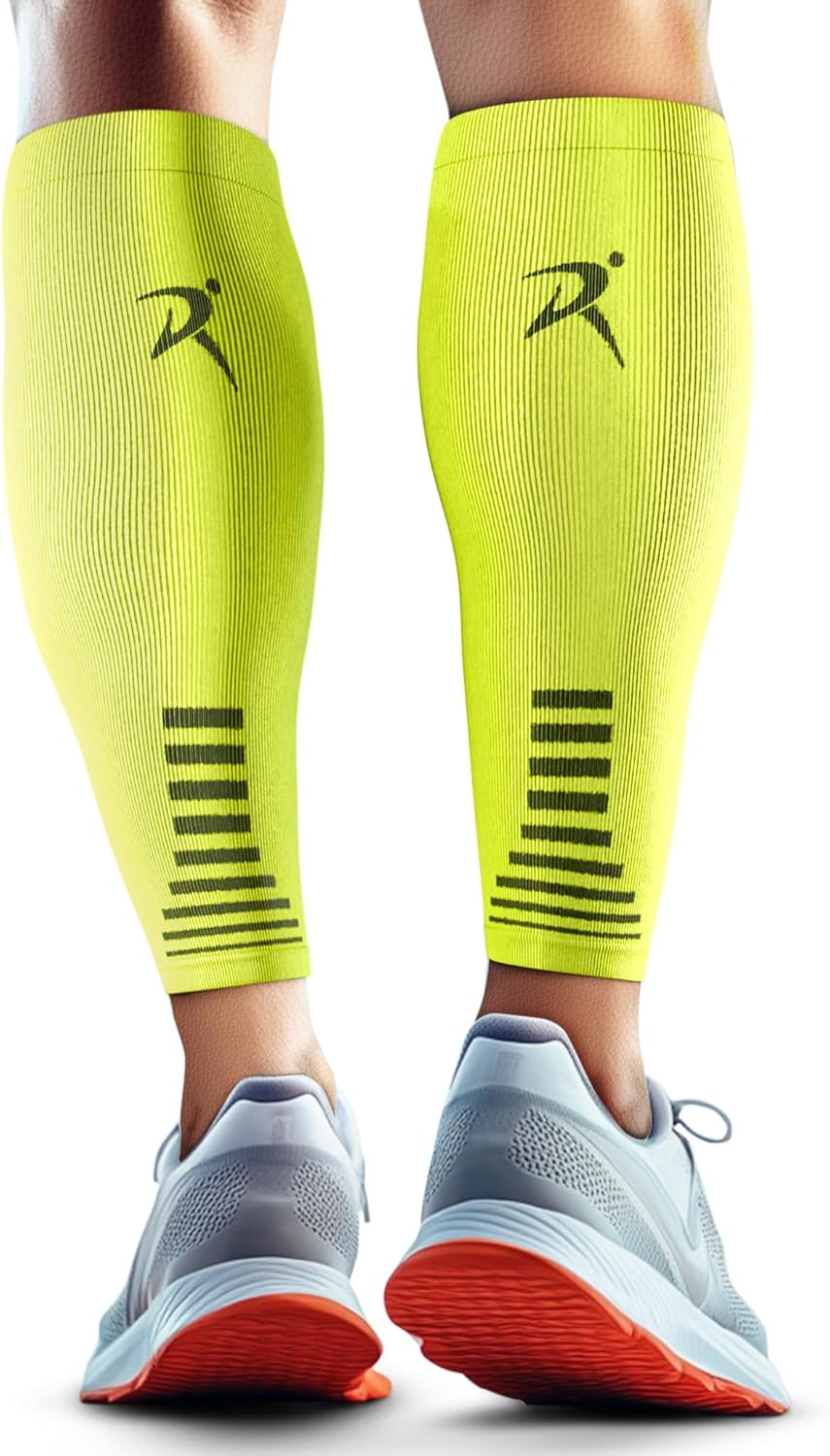 Rymora Calf Compression Sleeves Men Women - Leg Compression Sleeve Footless Socks - Shin Splint Relief Fitness Running