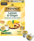 Twinings Lemon & Ginger Herbal Tea K-Cup Pods for Keurig, 24 Count (Pack of 1), Tangy & Spicy, Naturally Caffeine-Free, Enjoy Hot or Iced