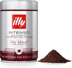 illy Intenso Ground Espresso Coffee, Bold Roast, Intense, Robust and Full Flavored With Notes of Deep Cocoa, 100% Arabica Coffee, No Preservatives, 8.8 Ounce Can (Pack of 1)