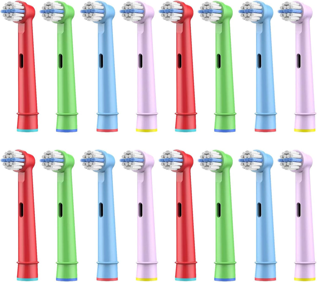 16pcs Kids Replacement Heads Compatible with Braun Oral B Kids Electric Toothbrush, Ultra Soft Bristles