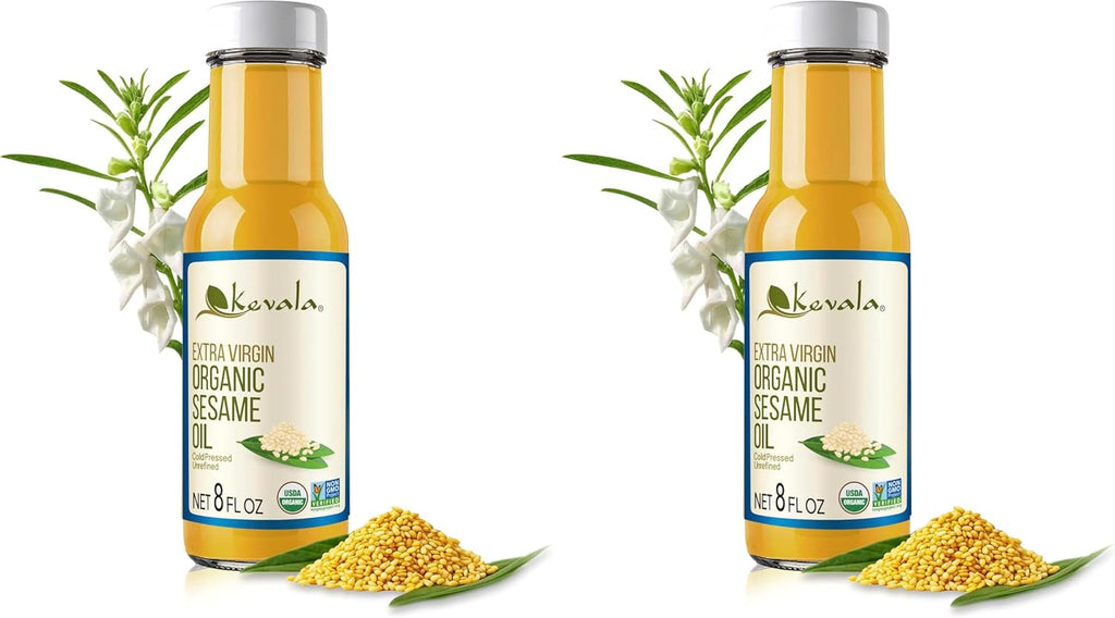 Kevala Extra Virgin Organic Sesame Oil, 8 Fl Oz (Pack of 2)