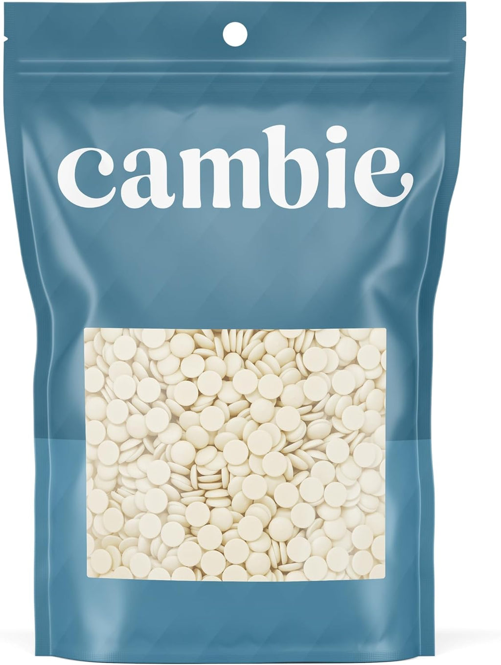 Cambie White Chocolate Couverture 28%, 1 Pound of White Chocolate Chips, European Style Couverture for Chocolatiers, Pastry Chefs, Home Bakers, and Professionals, 1 Pound