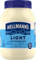 Hellmann's Light Mayonnaise For A Creamy Condiment for Sandwiches and Simple Meals Light Mayo Made With 100% Cage-Free Eggs 30 oz