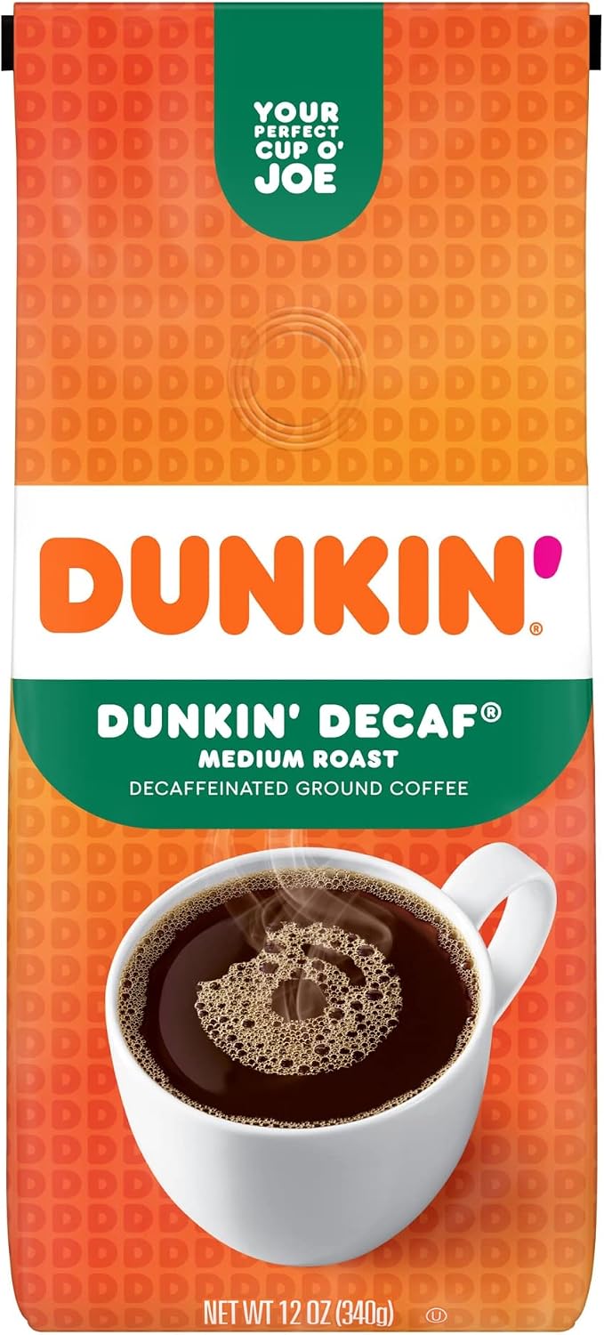 Dunkin' Donuts® Ground Coffee, Medium Roast, Decaf, 12 Oz Per Bag