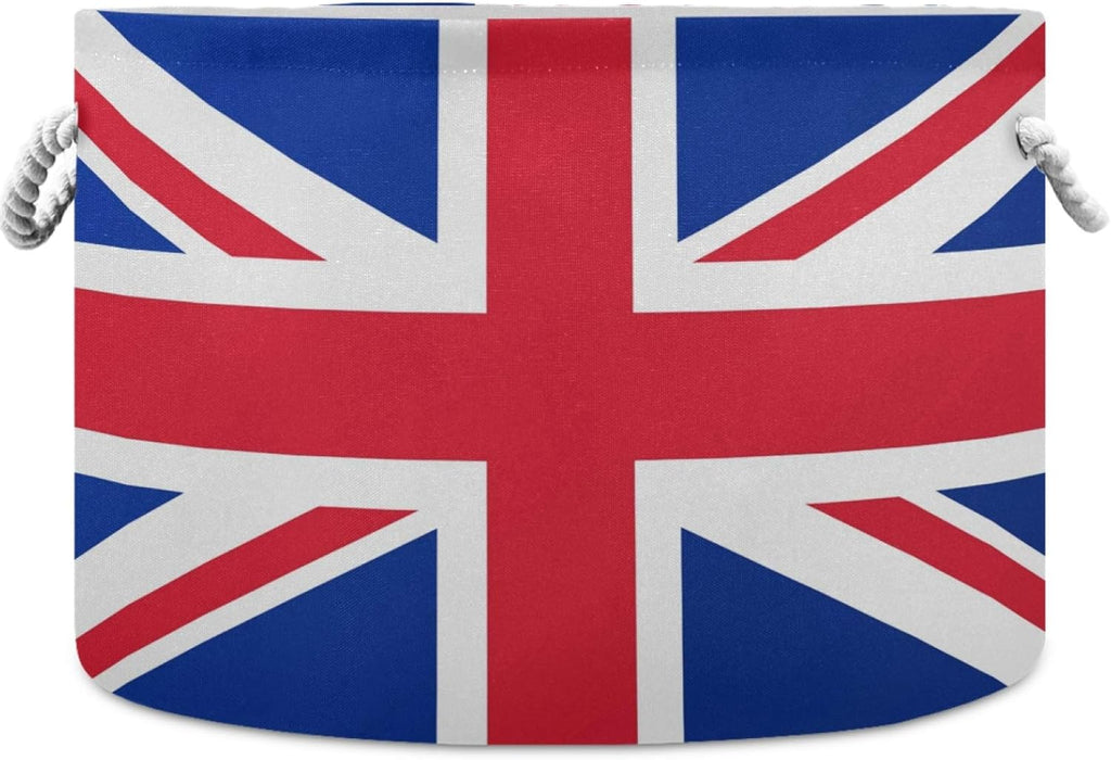 visesunny Collapsible Large Capacity Basket British Flag Clothes Toy Storage Hamper with Durable Cotton Handles Home Organizer Solution for Bathroom, Bedroom, Nursery, Laundry,Closet