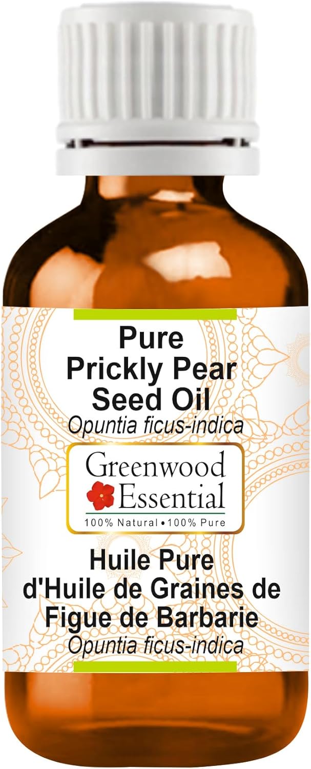 Greenwood Essential Prickly Pear Seed Oil (Opuntia ficus-Indica) | Infused | Pure | Non-Sticky | Lightweight | for Facial Care | Natural | Men & Women | 30ml (1 oz)