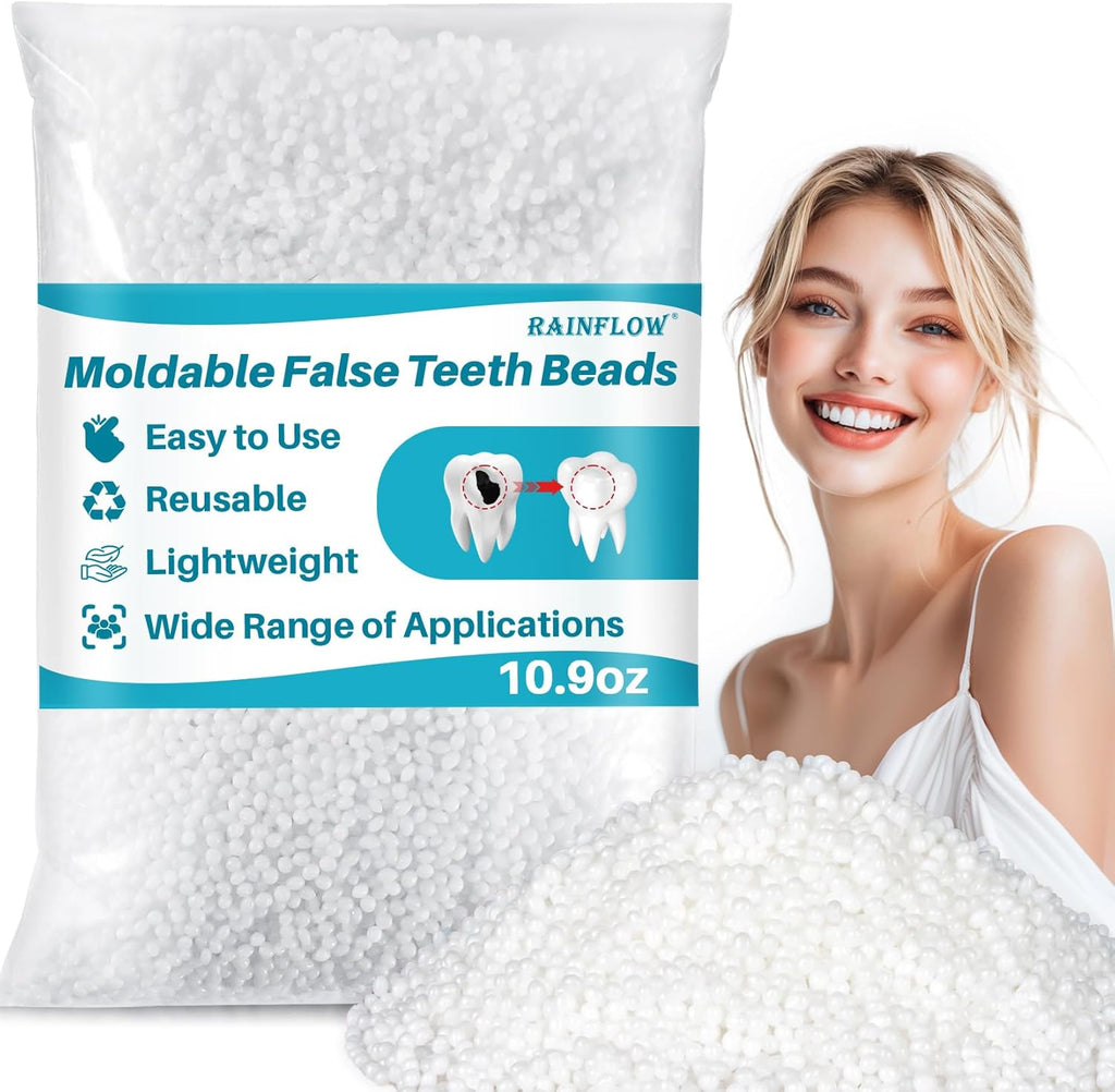 10.9oz Repair Thermoplastic Teeth Beads - Tooth Repair Kit,Moldable False Teeth Beads for DIY Tooth Filling,Moldable Thermal Beads for Halloween Vampire Teeth Fangs