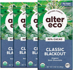 Alter Eco | Classic Blackout | 85% Pure Dark Cocoa, Fair Trade, Organic, Non-GMO, Gluten Free Dark Chocolate Bar, 4 Bars