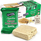 Sugarless Sesame Halva Snacks Vanilla Flavors - Delicious Sweet Israeli Mini Snacks Sesame Tahini Bars for Melt-in-Your Mouth Delight, Perfect Halvah for Any Occasion - Vegan, Kosher - 11 Pack, 9.7 Oz