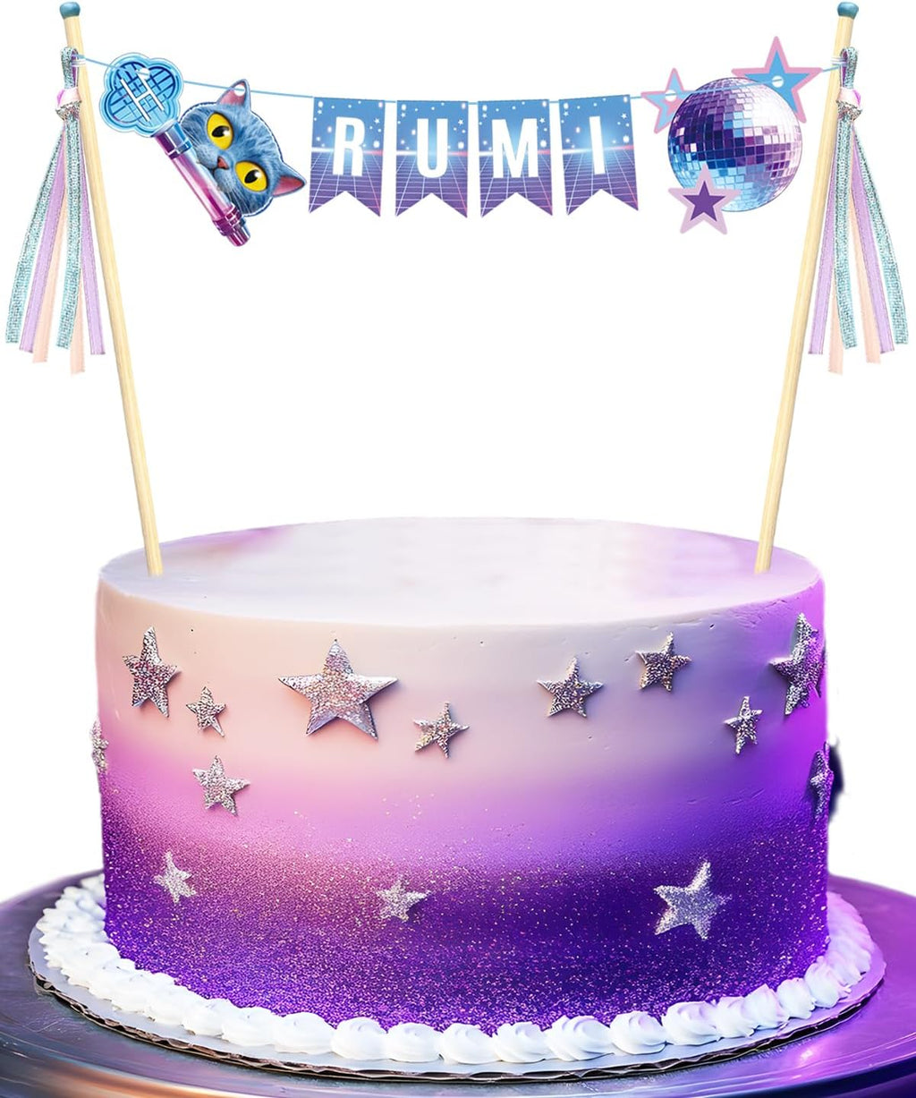 K-Pop Cake Topper – DIY Custom Name KPop Cake Banner, Kpop Cake Decoration, Personalized KPop Birthday Decoration for Music, Anime Theme Parties